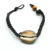 BRANSOLETKA ROZPINANA NA SZNURECZKU Z MUSZELKĄ                                           (6629 SAM) - 2