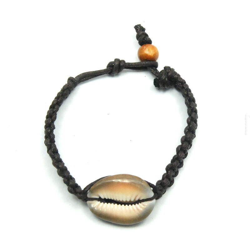 BRANSOLETKA ROZPINANA NA SZNURECZKU Z MUSZELKĄ                                           (6629 SAM)