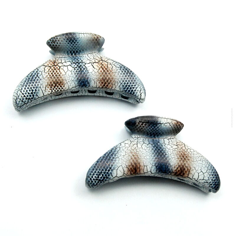 SZCZĘKI / KLAMRY DO WŁOSÓW A'LA SKÓRA WĘŻA 2 SZTUKI                                                                                  (0130-34 SAM)