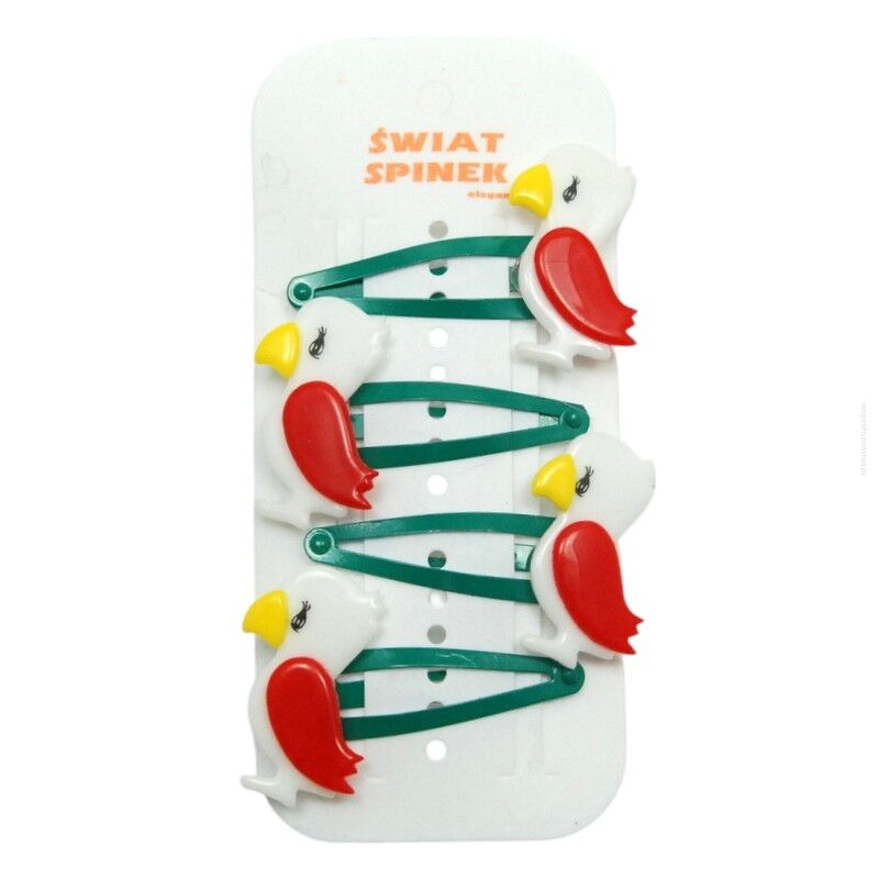 PYKI / SPINKI DO WŁOSÓW DZIECIĘCE Z OZDOBAMI- PTAKAMI 4 SZTUKI (0831 SA)