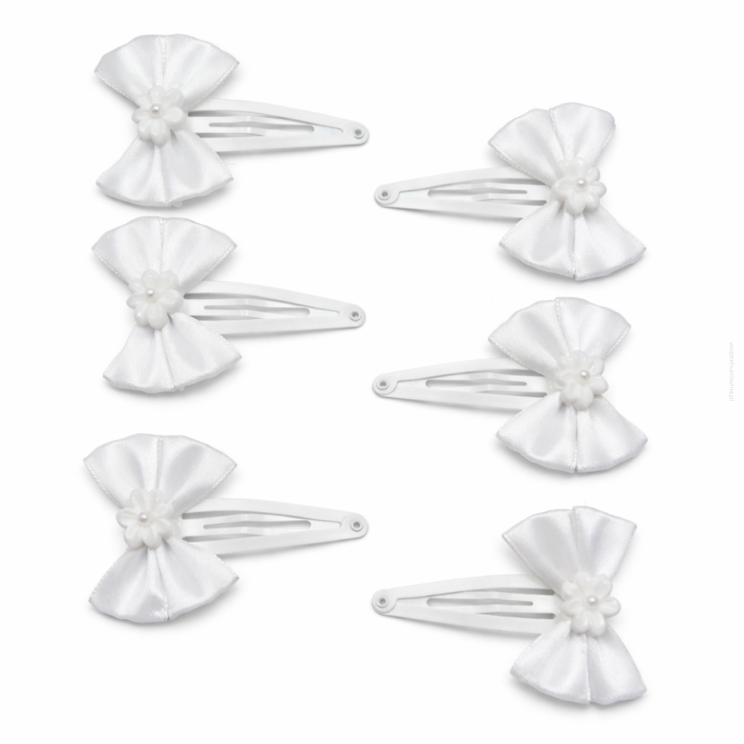 SPINKI / PYKI DO WŁOSÓW KOMUNIJNE KOKARDKI 6 SZTUK (0185-10 p SAH)