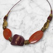 NASZYJNIK CANTO ELEGANCKI CZARNY ZŁOTY BURSZTYNOWY 45 CM(CANTO-N-15) - 3