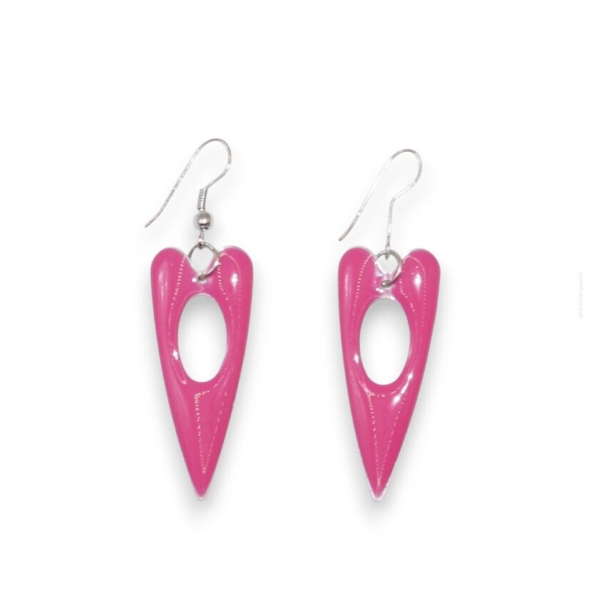 KOLCZYKI WISZĄCE EMALIOWANE RÓŻOWE                 (5926/4 AS)