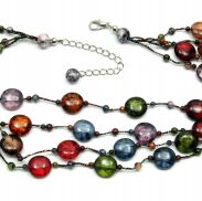 NASZYJNIK / WISIOREK Z KOLOROWYMI KORALIKAMI                                 (0611-1049 SAHG) - 3