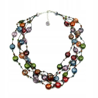 NASZYJNIK / WISIOREK Z KOLOROWYMI KORALIKAMI                                 (0611-1049 SAHG)