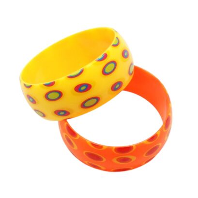 BRANSOLETKI PLASTIKOWE KOLOROWE SZEROKIE 2 SZTUKI                                                                   (7722 SAH)