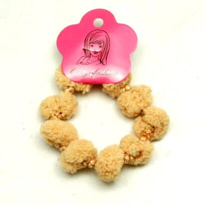 GUMKI DO WŁOSÓW FROTKI "KULKI" BEŻOWE 10 SZTUK (0989-SA)