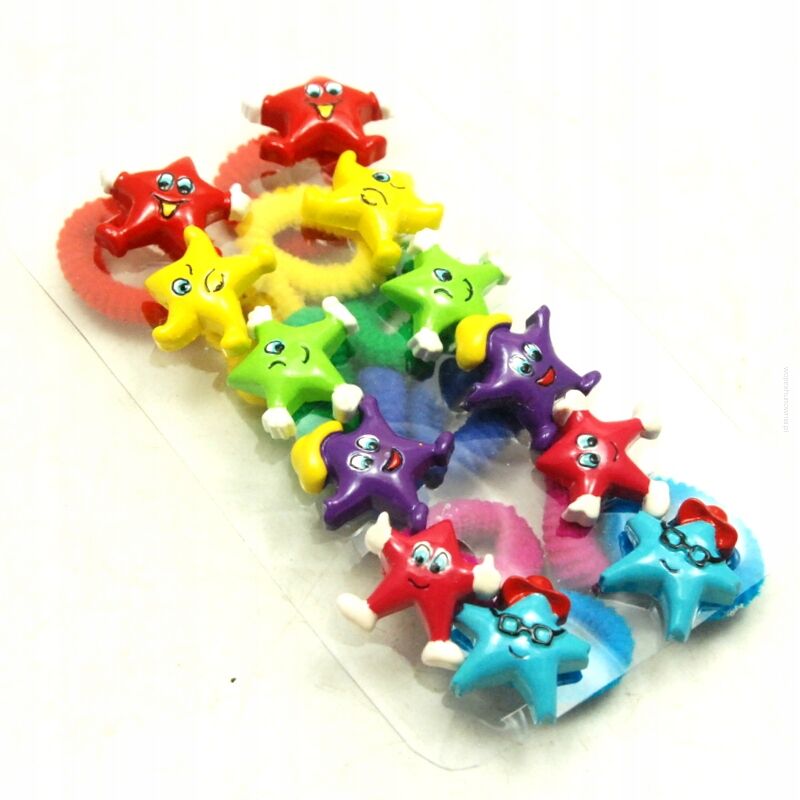 GUMKI DO WŁOSÓW DZIECIĘCE GWIAZDKI 12 SZTUK (1020 SA)