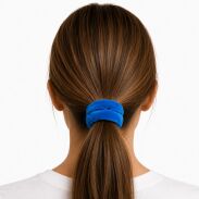 GUMKA DO WŁOSÓW WELUR SCRUNCHIE NIEBIESKA PRODUKT POLSKI (0103-SM SAH) - 2