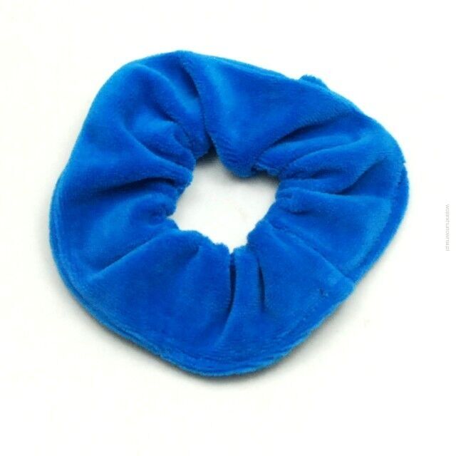 GUMKA DO WŁOSÓW WELUR SCRUNCHIE NIEBIESKA PRODUKT POLSKI (0103-SM SAH)