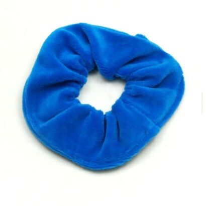 GUMKA DO WŁOSÓW WELUR SCRUNCHIE NIEBIESKA PRODUKT POLSKI (0103-SM SAH)