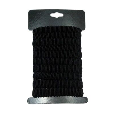 GUMKI DO WŁOSÓW FROTKI "PRĄŻKI" CZARNE 10 SZTUK (8910 SA)