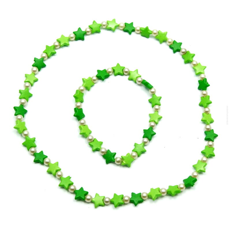 KOMPLET BIZUTERII DZIECIĘCY ZIELONY                                    (KPL-2 SAHL)