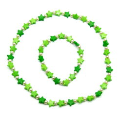 KOMPLET BIZUTERII DZIECIĘCY ZIELONY                                    (KPL-2 SAHL)