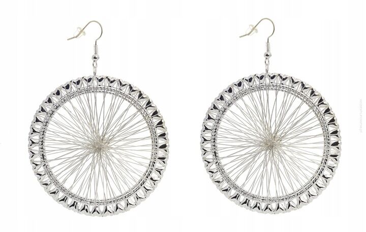 SREBRNE KOLCZYKI KOŁA WISZĄCE                                                                    (0615-05 SA)