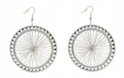 SREBRNE KOLCZYKI KOŁA WISZĄCE                                                                    (0615-05 SA)