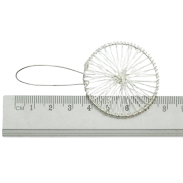 KOLCZYKI PLECIONE KOŁA METALOWE SREBRNE                                                     (0615-07 SAH) - 2