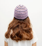 CZAPKA AŻUROWA NA SZYDEŁKU JASNY FIOLET                                                                   (CZ-10) - 2