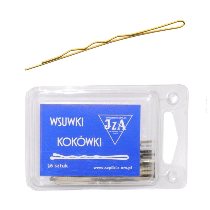 WSUWKI DO WŁOSÓW IZA KARBOWANE ZŁOTE 6 CM 36 SZTUK          (226/36)
