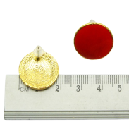 KOLCZYKI  OKRĄGŁE CZERWONE EMALIOWANE                                           (4878-4 SAM) - 2