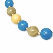 KORALE OZDOBNE STOPNIOWANE TURKUSOWO-BEŻOWY (0676-80) - 2