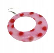 KOLCZYKI WISZĄCE RÓŻOWE Z MASY PERŁOWEJ                                          (0615-645 SAM2) - 2