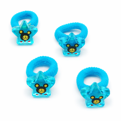 GUMKI DO WŁOSÓW DZIECIĘCE NIEBIESKIE GWIAZDKI 4 SZTUKI (0194-26 SAMH)