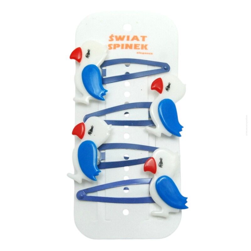 PYKI / SPINKI DO WŁOSÓW DZIECIĘCE  Z OZDOBAMI- PTAKAMI 4 SZTUKI (4264 SA)