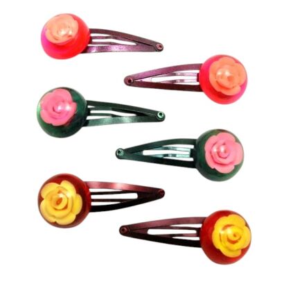 PYKI / SPINKI DO WŁOSÓW DZIECIĘCE KWIATKI 6 SZTUK (0331-505)