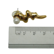 KOLCZYKI METALOWE WISZĄCE Z PEREŁKĄ                                                                             (8652-3 SA) - 4