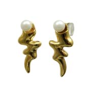 KOLCZYKI METALOWE WISZĄCE Z PEREŁKĄ                                                                             (8652-3 SA) - 3