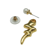 KOLCZYKI METALOWE WISZĄCE Z PEREŁKĄ                                                                             (8652-3 SA) - 2