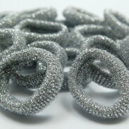 GUMKI DO WŁOSÓW FROTKI SREBRNE 50 SZTUK (9480 SA) - 2