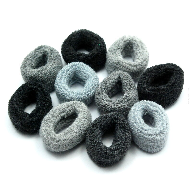 GUMKI FROTKI DO WŁOSÓW PUCHATE MIX SZARY 20 SZTUK                         (0102-11 S)