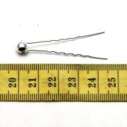 KOKÓWKA SREBRNA  4,5 cm (50 SZT) ZE SREBRNĄ PEREŁKĄ  KS 045/S/50 - 2