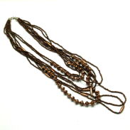 NASZYJNIK / KORALE WIELORZĘDOWE BRĄZOWE                                                       0676-556 - 3