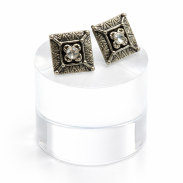 KOLCZYKI NA PALETCE (12 PAR) KWADRATOWE Z DŻETEM 0604-03 - 3