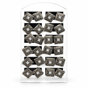 KOLCZYKI NA PALETCE (12 PAR) KWADRATOWE Z DŻETEM 0604-03 - 2