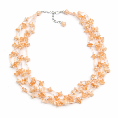 NASZYJNIK / WISIOREK Z KORALIKAMI  W BRZOSKWINIOWYM KOLORZE  (N-0604/2/5R B SAM B)