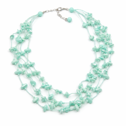 NASZYJNIK / WISIOREK Z "MIĘTOWYMI" KORALIKAMI (N-0604/2/5R A-3 SAM C)