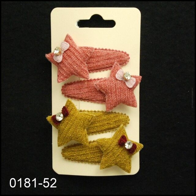 PYKI / SPINKI DO WŁOSÓW DZIECIĘCE  Z OZDOBAMI 4 SZTUKI (0181-52)