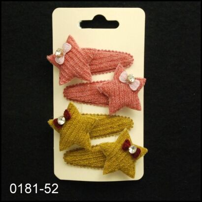 PYKI / SPINKI DO WŁOSÓW DZIECIĘCE  Z OZDOBAMI 4 SZTUKI (0181-52)