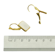 KOLCZYKI WISZĄCE EMALIOWANE BIAŁE ROMBY                                        (1788-1 SAM) - 2