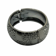 BRANSOLETKA SZEROKA SZTYWNA ROZPINANA OZDOBNA (0611-5886 SA) - 3