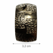 BRANSOLETKA SZEROKA SZTYWNA ROZPINANA OZDOBNA (0611-5886 SA) - 4