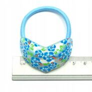 GUMKI DO WŁOSÓW OZDOBĄ W KWIATKI 2 SZTUKI NIEBIESKI (0582 SA) - 2