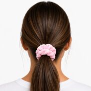 GUMKA DO WŁOŚÓW WELUR SCRUNCHIE RÓŻOWA PRODUKT POLSKI (0103-JR SAH) - 2