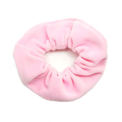 GUMKA DO WŁOŚÓW WELUR SCRUNCHIE RÓŻOWA PRODUKT POLSKI (0103-JR SAH)