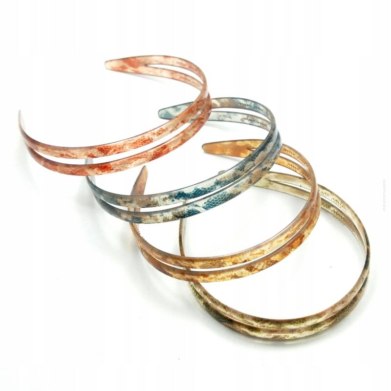 OPASKI DO WŁOSÓW PODWÓJNE KOLOROWE WZÓR SKÓRA WĘŻA 12 SZTUK (6052 SAM)