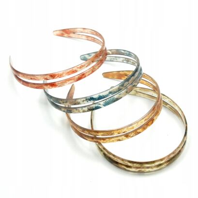 OPASKI DO WŁOSÓW PODWÓJNE KOLOROWE WZÓR SKÓRA WĘŻA 12 SZTUK (6052 SAM)